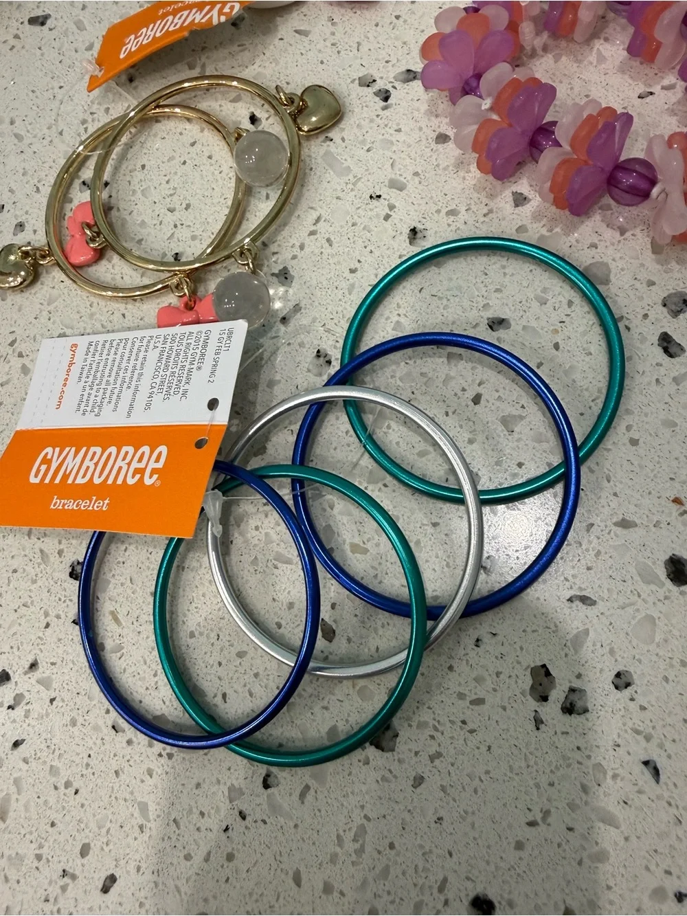 New girls Gymboree Pastel Charm Bangle Set in Mint, Lavender bundle